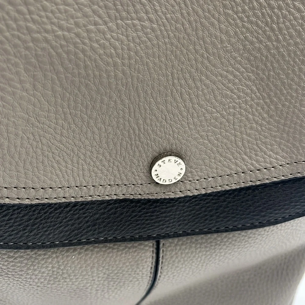 Steve Madden Grey Faux Leather Backpack Purse BLEMISH